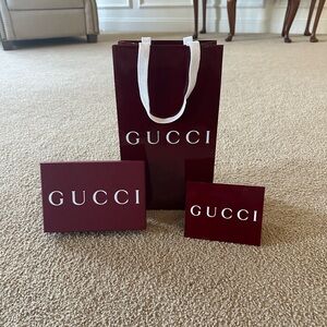Authentic Gucci small leather good box and bag
